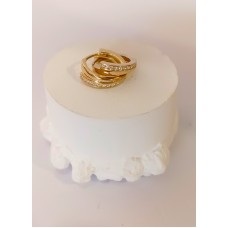 Σκουλαρίκια Κρίκοι Χρυσά 14Κ με ζιργκόν (E278)